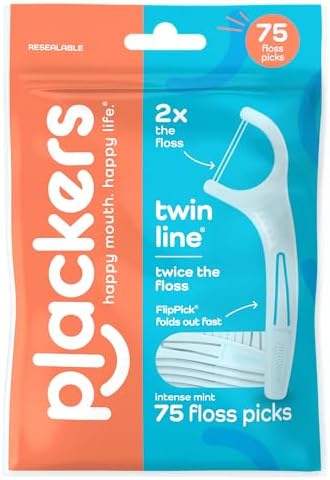 Plackers Twin Line Whitening Flosser, 75 Count