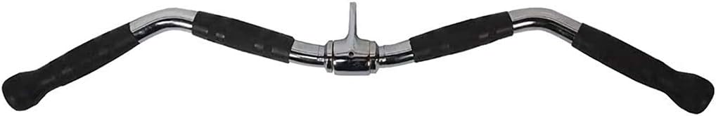 LAT Bar Cable Machine Attachment, Curl Pulldown Bar with Full Rotation and Rubber Handle for Gym, Strength Workout, Body Training, Muscle Building, 30 Inch