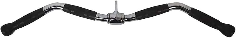 Lat Bar Cable Machine Attachment, Curl Pulldown Bar with Full Rotation and Rubber Handle for Gym, Strength Workout, Body Training, Muscle Building, 30 Inch