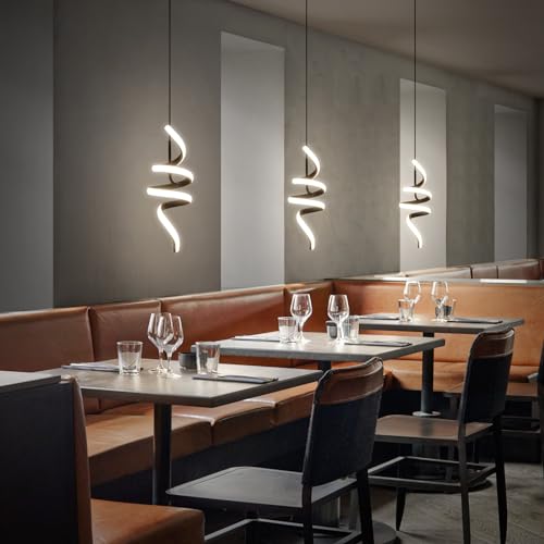 Sovinzert 4000K Spiral LED Pendant Light – Modern Home Accent - Image 4