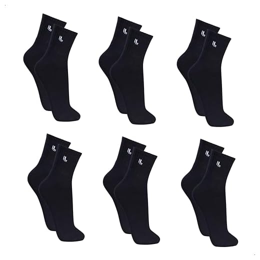 Lupo Kit 6 Pares de Meia Lupo Cano Médio Forro Atoalhado Punho Canelado Algodão Sport Original, 6 Preto, 41-44