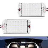 Gseigvee 2 Pack Car LED Reading Light, Waterproof Van Interior Ceiling Light Replacement, Universal 5.9In x 2.9In x 0.3In 0.5A 10W Durable Automotive Dome Light Replacement (White Light)