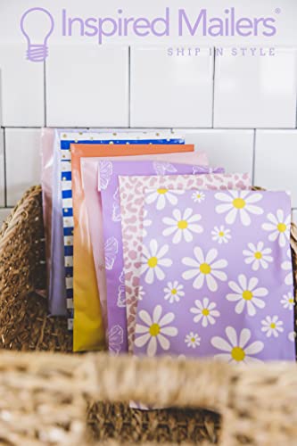 Image of Inspired Mailers - Poly Mailers 10x13-100 Pack - Purple Daisies - Shipping Bags for Clothing - Mailing Envelopes - 10x13 Mailers - Cute Bags for Packaging - Mailing Bags