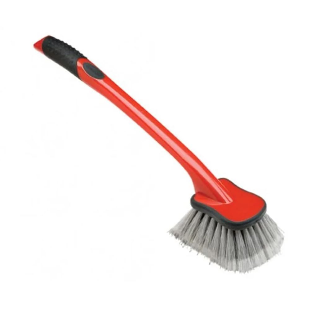 Sponsored Ad - Fender Well Brush with Long Handle | Soft Bristles, Non-Slip Grip & Rubber Bumper | Deep Cleaning Brush for Wheel Wells, Tires & Hard-to-Reach Areas | Safe for All Vehicle Surfaces, Red