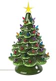 Creative Hobbies Classic Ceramic Christmas Tree – 15.5” Vintage Green Tree with...