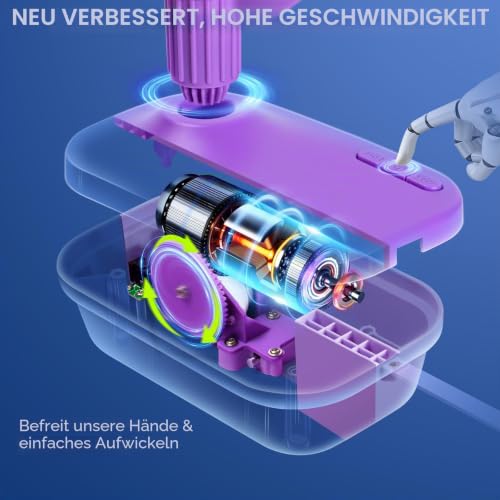Elektrischer Wollwickler, 3 Geschwindigkeitsstufen, lila – DoubleCare – Bild 3