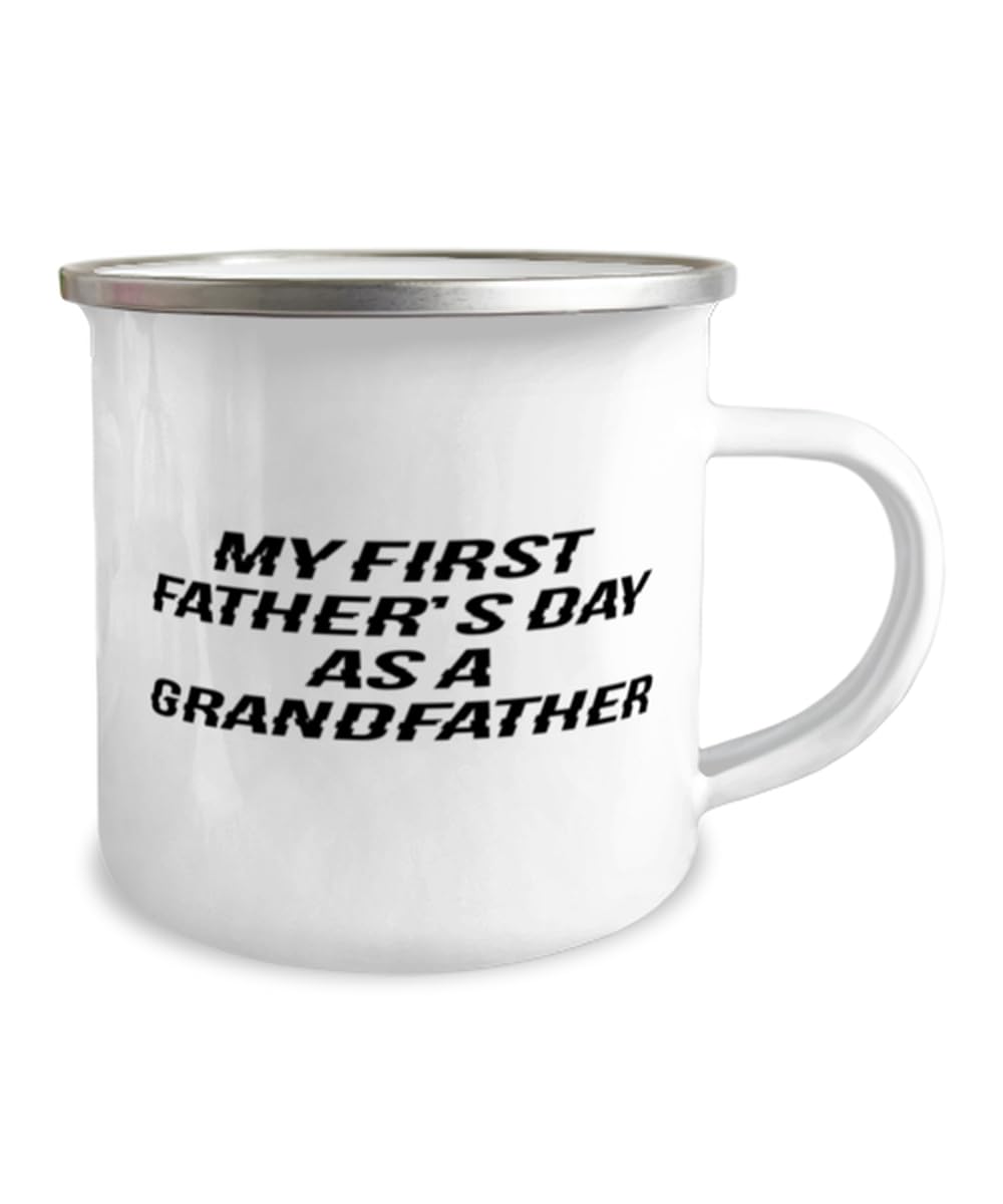Funny Grandfather Gifts, My First father As A Grandfather, Father Gifts, 12oz Camper Mug For Grandfather from Grandson, Grandfather clock