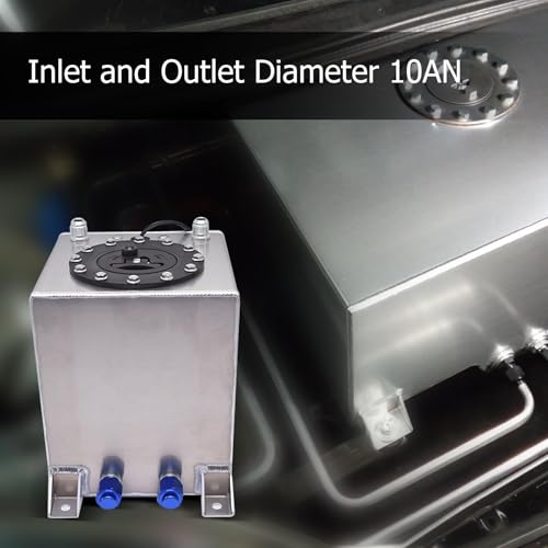 WFLNHB 2.5 Gallon / 9.5L Fuel Cell Tank Polished Aluminum Racing Drift W/Level Sender - Thumbnail 6