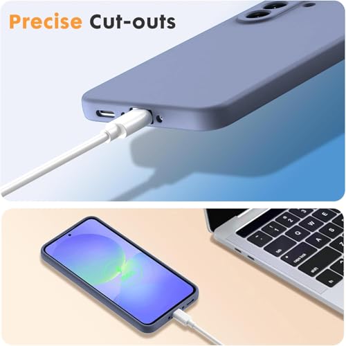 Image of DIZORO Microfiber Candy Case for Samsung A36 5G Smooth Touch Cushion Liquid Soft Silicone Gel Rubber Phone Cases Non-Slip Full Body Protective Shockproof Back Cover (Lavender Grey.)