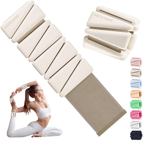 Image of BECOJADDE Ankle Weights for Women Wrist Weights Set of 2 (1 lb /2 lb Each) Adjustable Arm Leg Weight for Womens Men Suitable for Walking Swimming Running Pilates Yoga Gym