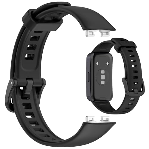 MOTONG Compatible with Huawei Band 9 Replacement Strap - Repalcement Silicone Wrist Strap Compatible with Huawei Band 9/8(Silicone Black)