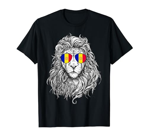 Andorra Flag Lion Sunglasses Andorra Gifts Love Andorra T-Shirt
