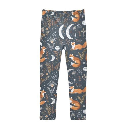 Fox and Astrology Moon Girls Leggings Athletic Pants Tights Stretch Bottom