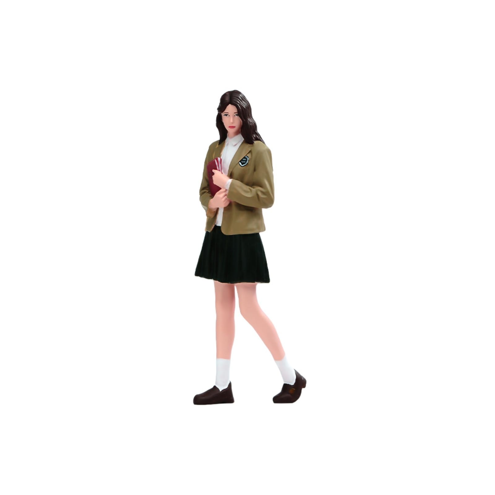 Figurine Miniature Figurine Personnage Diorama Maquette en Résine Fine avec Peinture Délicate et Textures Cohérentes Attitude Debout Réaliste Adaptée, 1/18精涂带五官-抱书女孩