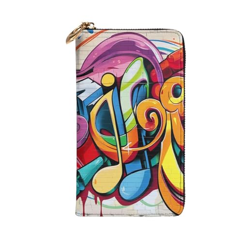 Music Graffiti Style Printed Long Wallet for Women Men Cute PU Leather Wallet with Coin Purse and Credit Card Holder2