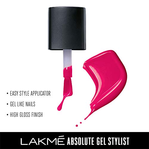 Image of Lakme Absolute Gel Stylist Nail Color, Pink Drama, 12 ml