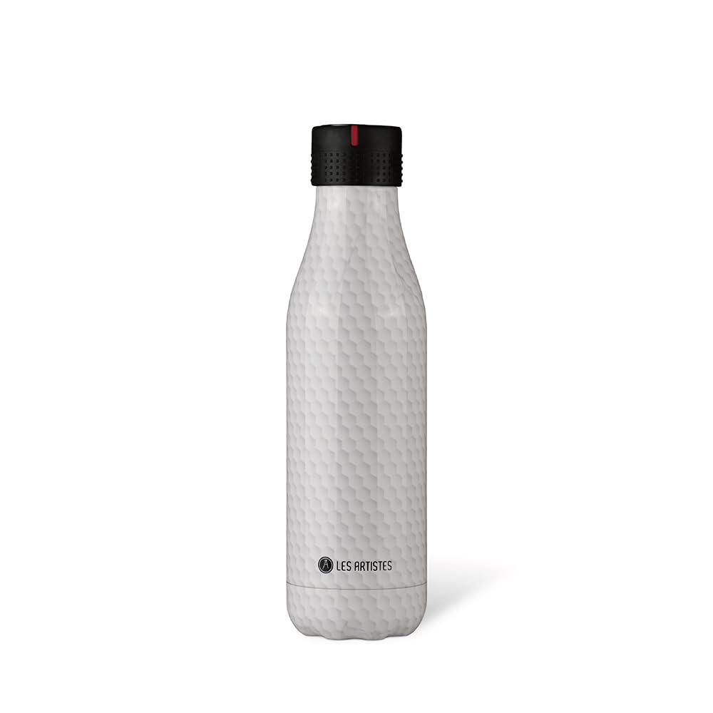 Les Artistes Paris Bottle Up Petek Deseni, 500 ml, Honeycomb 16,5 FL.oz+Stic'it Şişe, Yetişkin, Üniseks, Honeycomb (Beyaz) 500 ml