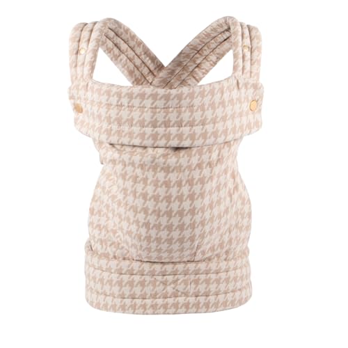 Image of Cotton Baby Carrier for Newborns to Toddlers | Cozy Wrap with Lumbar Support | Soft Houndstooth Fabric, 7-35lbs Adjustable Fit