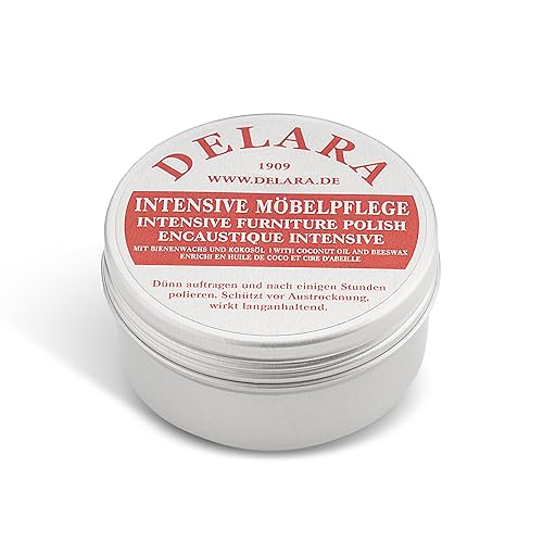 DELARA Intensive Möbelpflege, sehr hochwertiges Möbelwachs mit Bienenwachs und Kokosöl - Made in Germany (schwarz, 100 ml)