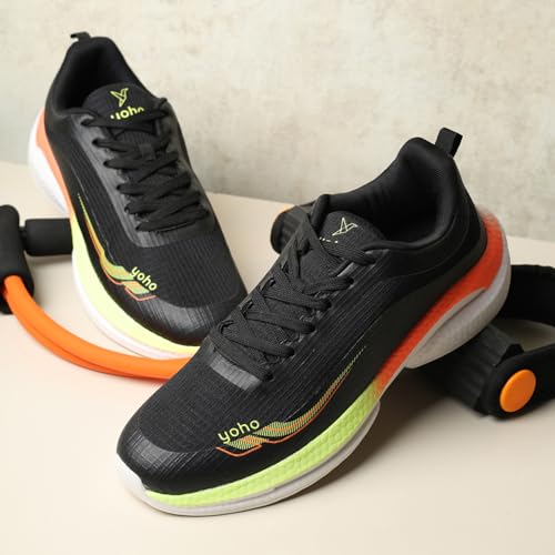 Image of YOHO RushHour Dynamiq Sports Shoes for Men |Cushioned Insole, Stylish, Casual & Sneakers for Gents | Lightweight, Anti-Skid Shoe for Gym, Walking, Running & Everyday Use-1800