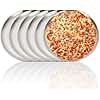 SHUESS 6 pcs Stainless Steel Pizza Oven Trays - 12 Inch Pizza Baking Pan - Round Baking Trays - Non-Stick Pizza Trays for Oven, Healthy and Durable, Dishwasher Safe