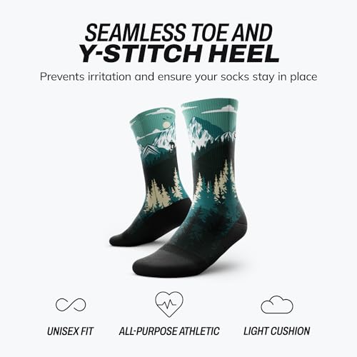 Outway Novelty Crew Socks for Men & Women, Breathable, Moisture-Wicking Athletic Calf Socks with Arch Support4