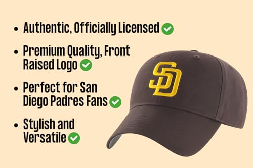 Gorra oficial San Diego para niños marrón ajustable miniatura 6