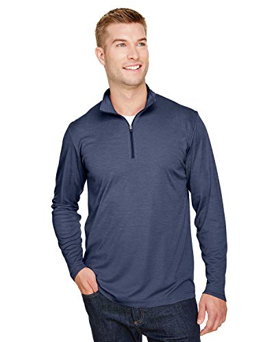 Team 365 Men's Zone Sonic Heather Performance Quarter-Zip M SP DRK NVY HTH