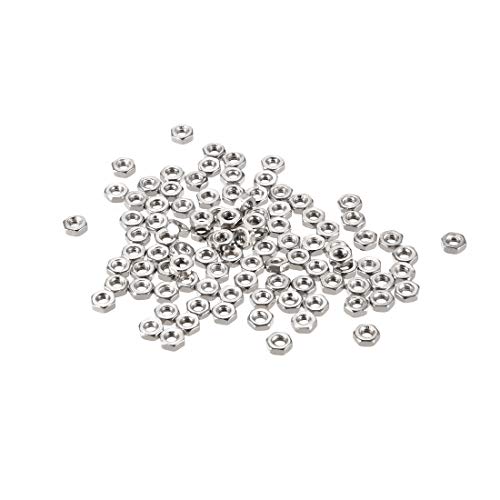 Uxcell A18082200UX0354 Hex Nuts, M2X0.4Mm Metric Coarse Thread Hexagon Nut cover