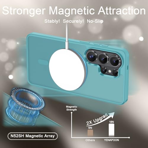Image of for Samsung Galaxy S26 Ultra Case, Matte Magnetic Phone Cover, Light Blue | Fit for MagSafe, Screen Protector included, Shockproof Military Grade Protection, Translucent Frosted Back