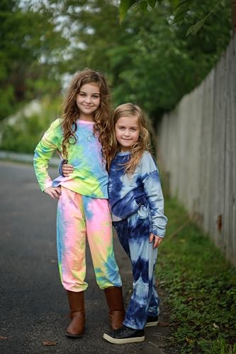 Arshiner Girls Tie Dye Outfits Sweatsuits Set Cute Pullover Hoodies Sweatshirts Jogger Sweatpants Outfit4
