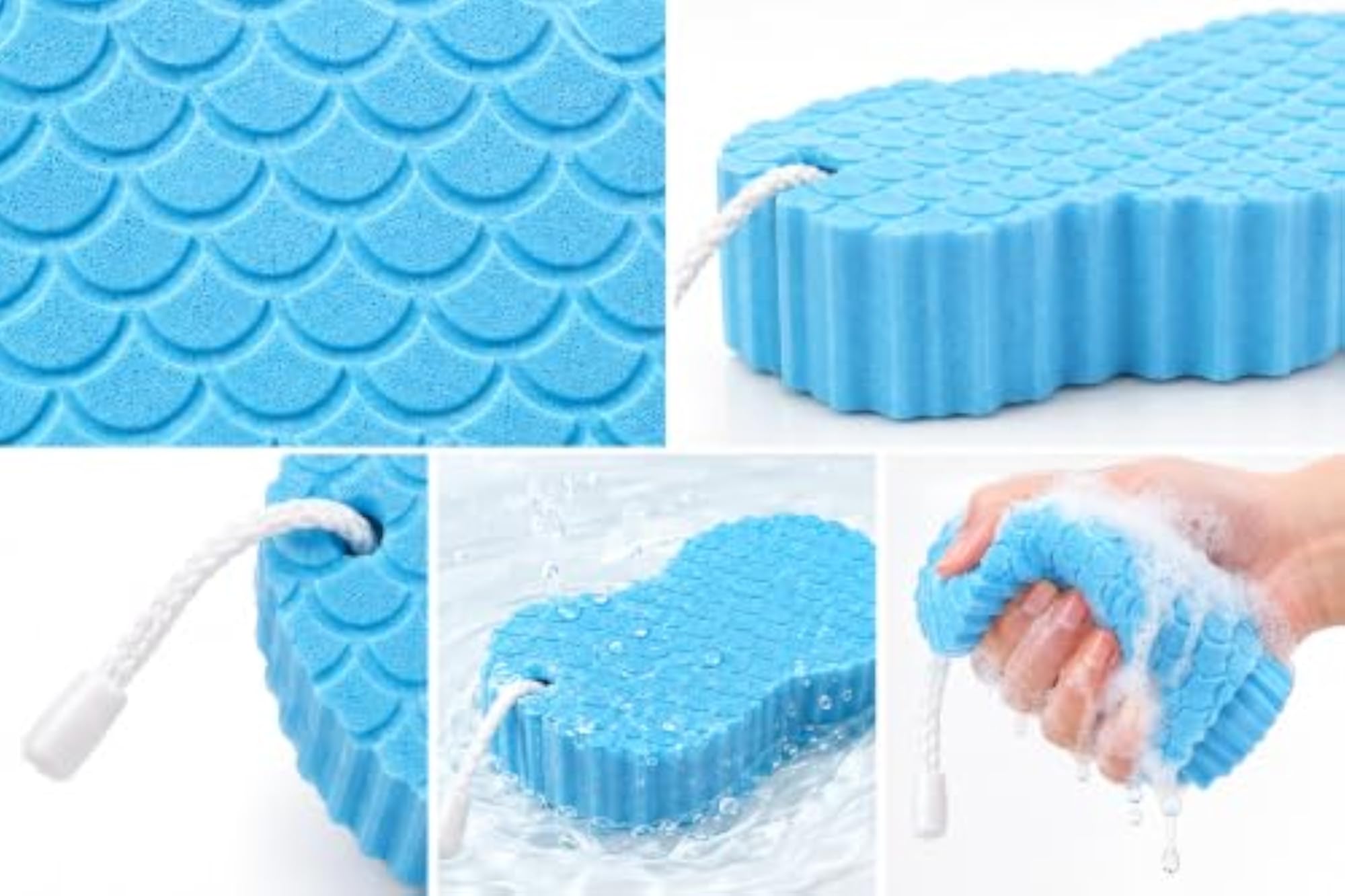 Pack of 2 Super Soft Bath Sponge Scrubber for Kids, Babies, Men & Women