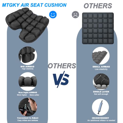 Travel Cushion for Airplane,Portable&Adjustable Air Seat Cushion,Inflatable Cushion for Travel,Coccyx Tailbone Pain Relief Chair Pad — view 6