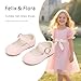 Felix & Flora Girls Toddler Little Ballet Shoes Size 9 - Flower Girls Mary Jane Flats Dress Shoes Party Wedding(Light Pink,9 Toddler)