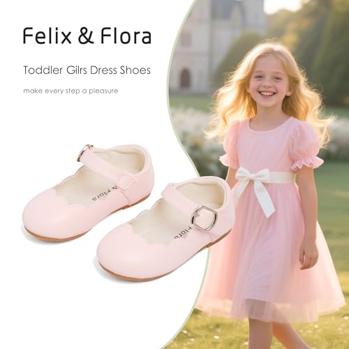 Felix & Flora Toddler Flower Girl Dress Shoes - Baby Girl Ballet Mary Jane Flats for Party School Wedding2