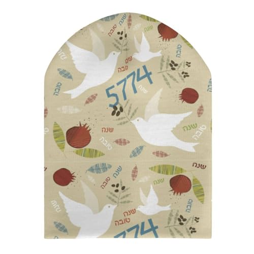 Happy Shavuot Jewish Holiday Kids Beanie Hat for for Girls Boys Children Cap Winter Knitted Chemo Cancer Headwear Accessories Gifts Decoration Black3