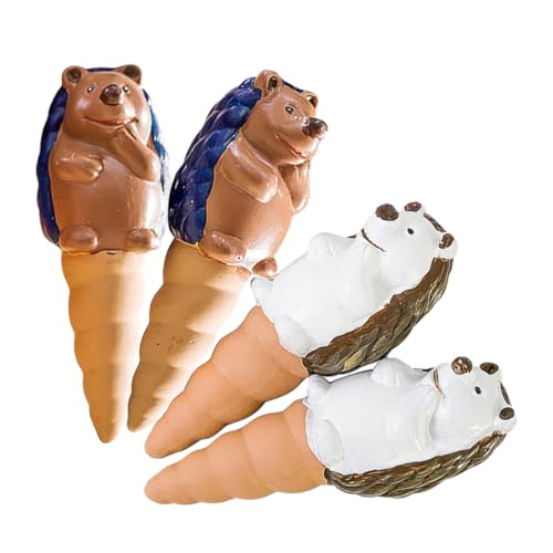 BCOATH 4Pcs Terracotta Animal Shaped Plant Watering Spikes Self Watering Drippers for Plants Automatic Watering System for Potted Plants and Home Gardening