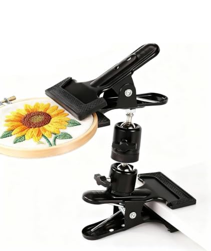 Image of Embroidery Stand, Embroidery Hoop Stand, Adjustable for Cross Stitch and Needlework, Tabletop or Lap Use, Stable Embroidery Frame Holder for Sewing Projects