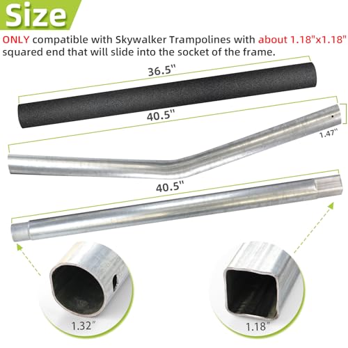Image of Trampoline Poles Replacement for Skywalker Or Jumpzylla,Galvanized Trampoline Enclosure Pole for Skywalker or Jumpzylla,Replace Parts#4201 4202 4135 OR for Jumpzylla 8ft 10ft&12ft 14ft