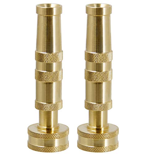 Biswing Brass Hose Nozzles, Heavy-Duty Brass Adjustable Twist Hose Nozzle, 2 Pack (4"), Vi3432 #TOP5