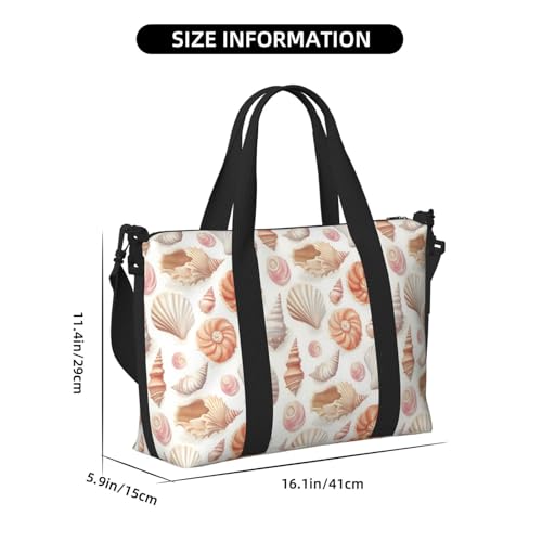 Laptop Tote Bag for Women Work - Summer Beach Shell Print Overnight Weekender Bags for Women Travel, Gym Duffle Bag for Men, Personal Item Crossbody Travel Bags for Men Carry On2