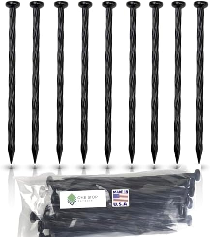 Landscape Edging Ace Hardware - Which Products Truly Stand Out? 4 (30-Pack) USA MADE - 8" Plastic Edging Nails, Spiral Nylon Landscape Stake / Anchoring Spikes For Paver Edging, Weed Barrier, Artificial Turf