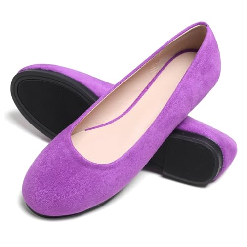 Image of Dear Time Women's Flats Comfortable Slip On Ballet Flats Soft Solid Casual Shoes
