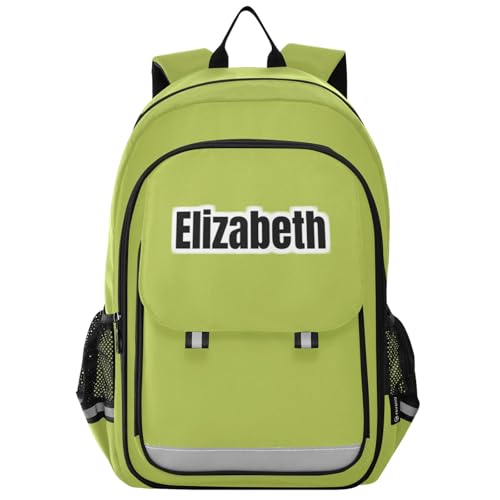 ODAWA Mochila personalizada Dark Salmon para crianças, meninas, meninos, mochila escolar para crianças, mochila de viagem infantil de 43 cm, Verde abacate, 17 Inches