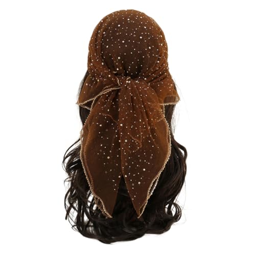 Head Scarf for Women 31.5 Inches Solid Hair Scarf Sparkle Glitters Hair Bandana Sequins Hair Wraps Scarf