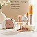 Baby Bottle Drying Rack and Cleaning Set, 7 in 1 Bottle Cleaning Brush Set with Silicone Bottle Brush, Straw Brush, Nipple Brush, Soap Dispenser, Storage Box, Drying Rack for Baby Bottle (Brown)