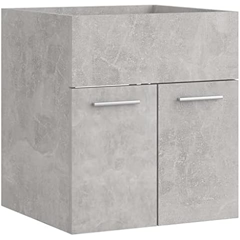 vidaXL Waschbeckenunterschrank Waschtisch Unterschrank Badmöbel Badschrank Badezimmerschrank Badezimmer Betongrau 41x38,5x46cm Holzwerkstoff Cover