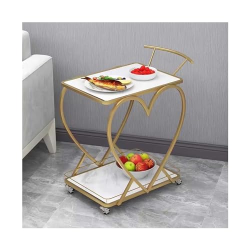 Modern Mobile Kitchen Island Bar Cart – Mini estación de servicio de 2 niveles para comedor y sala de estar, 34.3 pulgadas, color blanco, muebles elegantes y funcionales para el hogar