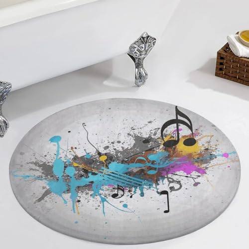 Tapis rond chambre et salon : paillasson absorbant de 80 cm