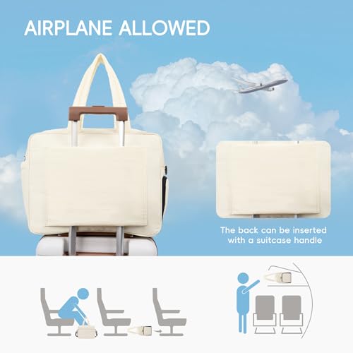 Image of CLUCI Weekender Travel Bag for Women Puffer Tote Bag Carry On Duffle Overnight Bags with Shoe Compartment